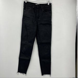 Free People Black Crop Fringe jeans